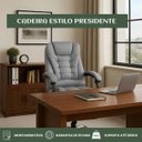 Ver imagem 2 de Cadeira Escritório Couro Sintético Itália Cinza Encosto com Trava