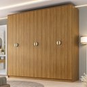Ver imagem 1 de Guarda Roupa Casal 100% MDF BP 6 Portas 4 Gavetas Asti Marrom/Nogueira