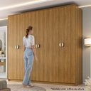 Ver imagem 2 de Guarda Roupa Casal 100% MDF BP 6 Portas 4 Gavetas Asti Marrom/Nogueira