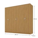 Ver imagem 6 de Guarda Roupa Casal 100% MDF BP 6 Portas 4 Gavetas Asti Marrom/Nogueira