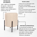 Ver imagem 4 de Puff Siena Decorativo Tecido Linho Banqueta Redondo Pés de Metal