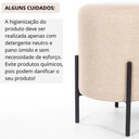 Ver imagem 5 de Puff Siena Decorativo Tecido Linho Banqueta Redondo Pés de Metal