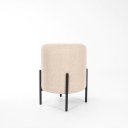 Ver imagem 1 de Puff Siena Decorativo Tecido Linho Banqueta Redondo Pés de Metal