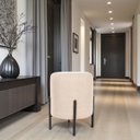 Ver imagem 6 de Puff Siena Decorativo Tecido Linho Banqueta Redondo Pés de Metal