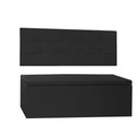 Ver imagem 1 de Kit Painel e Calçadeira Baú Queen 1,60m Roma Corano Preto - Pallazio