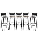 Ver imagem 1 de Kit 5 Banquetas para Bancada Banco Alto Junco Preto Balcão Cozinha Gourmet Bar Área de Lazer Piscina