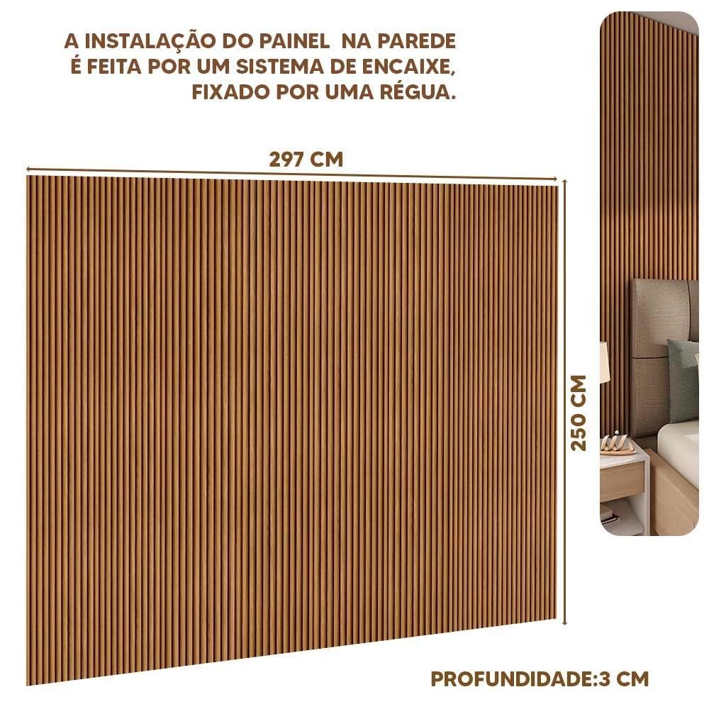 Painel Ripado Versátil 300 cm x 250 cm MDF E MDP Nature Shop Jm - 4