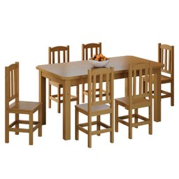 Conjunto Sala de Jantar 160x88 com 6 Cadeiras Diamante - Nemargi:nogueira - 1