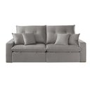 Ver imagem 4 de Sofá com Chaise A230 3 Lugares Retrátil 250cm Cinza Linho Meu Sofá Online