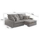 Ver imagem 3 de Sofá com Chaise A230 3 Lugares Retrátil 250cm Cinza Linho Meu Sofá Online