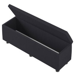 Baú Sapateira Estofada  King Size 195 cm Marte Corino Preto SkyBox - 3