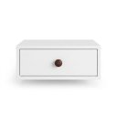 Ver imagem 3 de Mesa de Cabeceira Suspensa 25cm com 1 Gaveta MDF 15mm Branco Puxador Retrô Já Montada