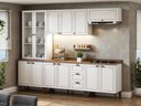 Ver imagem 1 de Cozinha Modulada Completa 5 Peças com Tampos Americana Portas em MDF Branca Frisado