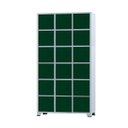 Ver imagem 1 de Armário Roupeiro de Aço 18 Portas para Vestiário Academia Locker Verde Escuro com Chave
