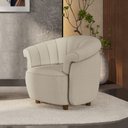 Ver imagem 1 de Poltrona Decorativa Latvia 86cm Pés de Madeira Bouclê Bege G45 - Gran Belo