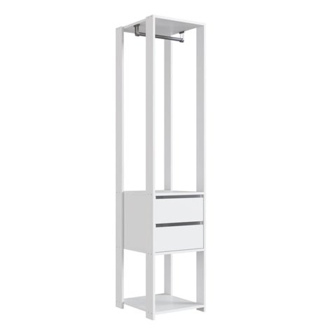 Guarda Roupa Closet 02 Gavetas 183x40cm Branco Proddy