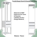 Ver imagem 3 de Guarda Roupa Closet 02 Gavetas 183x40cm Branco Proddy
