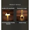 Abajur Toque LED Table Lamp Recarregável Desktop Reading Light Luzes Noturnas Sem Fio Retro Bedside  - 4