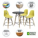 Ver imagem 6 de Conjunto Mesa Bistrô Eames Eiffel Preta Com 3 Banquetas Amarelas De Madeira - Cor: Preto