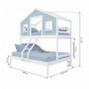 Ver imagem 3 de Beliche Casal/ Solteiro Casinha Dos Sonhos Madeira Maciça Branco/ Azul Housin