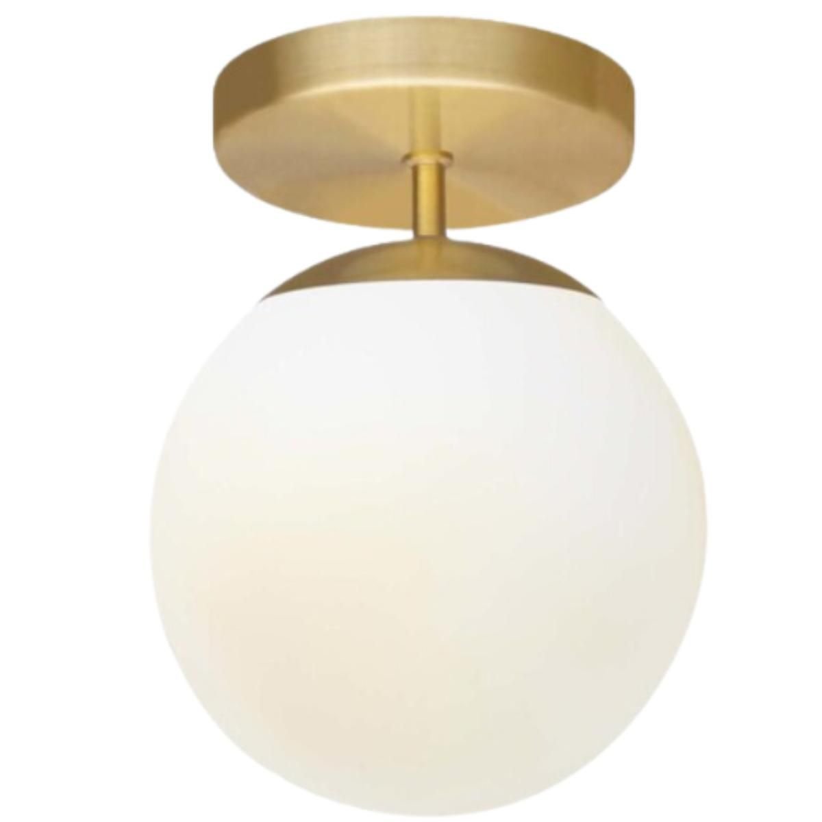 Ver imagem 1 de Luminária 13cm Globo Vidro Jabuticaba Arandela Parede Teto Gimpo Gm13:dourado