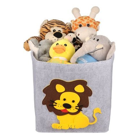 Cesto Organizador Dobrável Quarto Infantil Animais Brinquedo - Leão