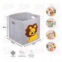 Ver imagem 3 de Cesto Organizador Dobrável Quarto Infantil Animais Brinquedo - Leão