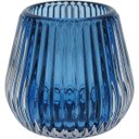 Ver imagem 1 de Castiçal Decorativo de Vidro Azul 6x7x7cm Porta Vela Mesa Jantar Decoração Sala