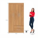 Ver imagem 3 de Guarda Roupa Atalaia 3 Portas 2 Gavetas Evidência Móveis Cinamomo