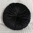 Ver imagem 4 de 2 Almofadas Redondas Rendy em Veludo Várias Cores Cor:preto