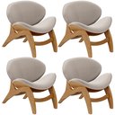 Ver imagem 1 de Kit 4 Poltronas Decorativa Orgânica Sala Living Kadosh L02 Bouclê Creme - Lyam Decor