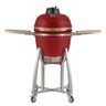 Churrasqueira Kamado Médio Rasco Vermelho C/ Grelha Aço Inox, Suporte e Mesas. Ideal P/ 8 Pessoas - 1