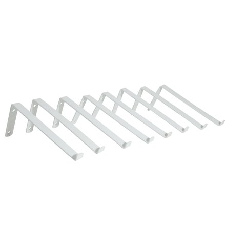 Kit 8 peças Suporte cantoneira Invertida - Mod. 2 "S" p/ prateleira de 10cm - Branca