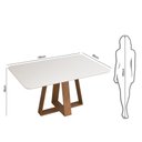 Ver imagem 5 de Mesa de Jantar Tampo Retangular Chanfrado Curvo Ângulo 30 Mad/vid 160 X 90cm Kiara Freijó Off White-