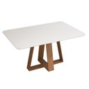 Ver imagem 1 de Mesa de Jantar Tampo Retangular Chanfrado Curvo Ângulo 30 Mad/vid 160 X 90cm Kiara Freijó Off White-
