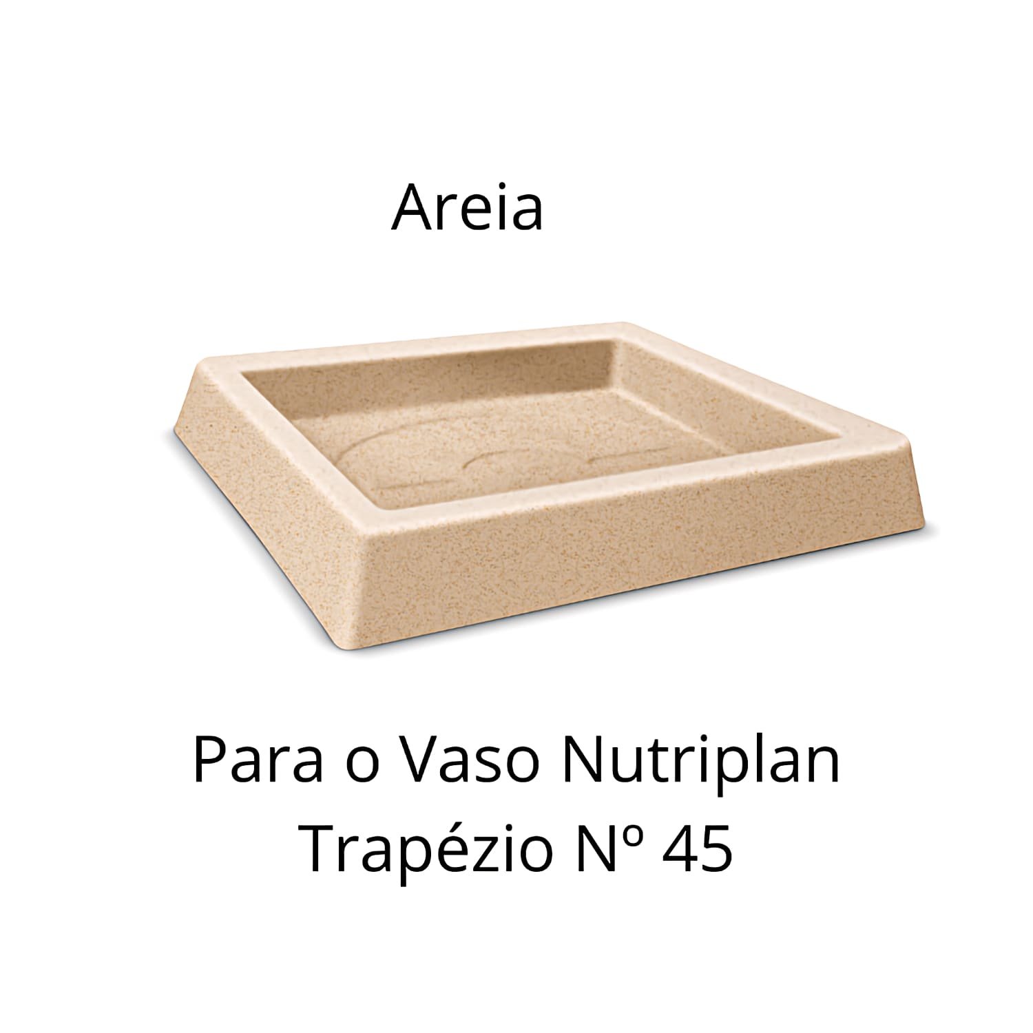 Prato Para Vaso Classic Trapézio Liso Areia Nutriplan - 5