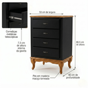 Ver imagem 4 de Mesa de Cabeceira 4 Gavetas Clássico Preto Imbuia Mdf