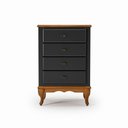 Ver imagem 2 de Mesa de Cabeceira 4 Gavetas Clássico Preto Imbuia Mdf