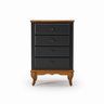 Mesa de Cabeceira 4 Gavetas Clássico Preto Imbuia Mdf - 2
