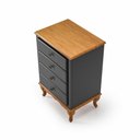 Ver imagem 3 de Mesa de Cabeceira 4 Gavetas Clássico Preto Imbuia Mdf