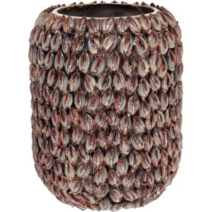 Vaso Decorativo Enfeite Casa Cerâmica 23x18x18cm Bege