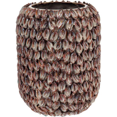 Vaso Decorativo Enfeite Casa Cerâmica 23x18x18cm Bege