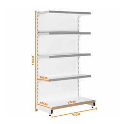 Gôndola Prateleira Supermercado 5 Níveis 40x30 New Plus 1,70m Ponta Verde - SA Gôndolas - 3