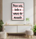 Ver imagem 1 de Quadro Todo o Amor do Mundo - Listras 45x34cm - com vidro:Madeira preta