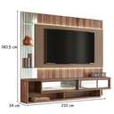 Ver imagem 3 de Painel para TV 75 Polegadas com Espelho 210cm Canadá Sépia/Nogueira Cadiz - New Haus