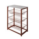 Ver imagem 2 de Fruteira para Cozinha com Suporte para Micro-Ondas 3 Cestos Ferro Cobre Tampo Branco