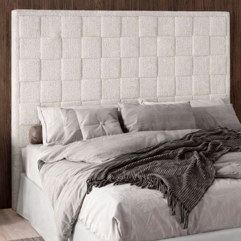 Cabeceira para Cama Box Queen 160cm Arquelis Bouclé Off White - Sallar Home