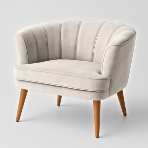 Poltrona Decorativa para Recepção Pés de Madeira Resiste Tecido Veludo Macia