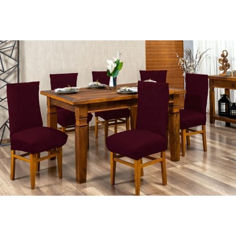 kit capa para cadeira de jantar 8 lugares bordo