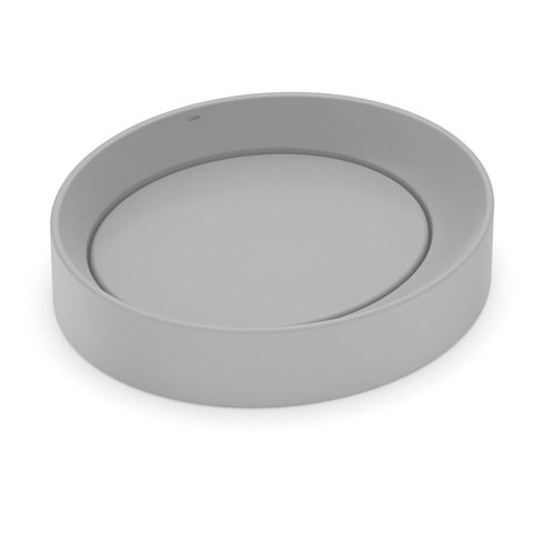 Cuba de Apoio Oval sem Mesa 450cm x 400cm Design D5 Celite Cinza/Stone